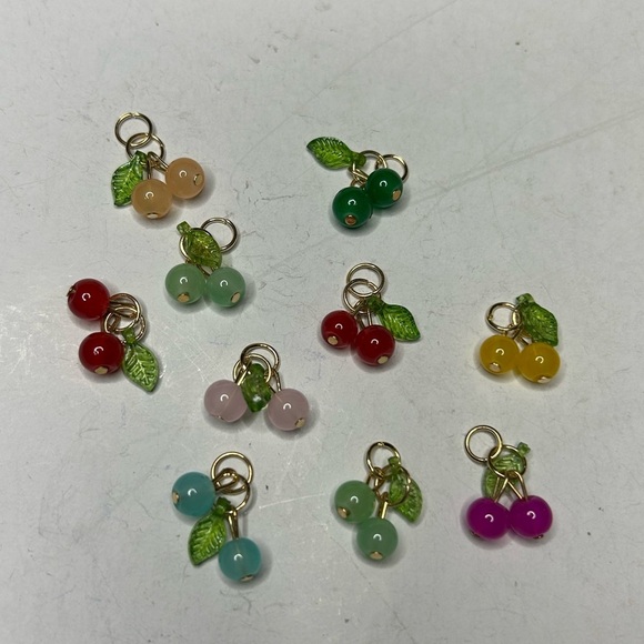 Glass Bead Cherry Charms (DIY Jewelry) - Picture 2 of 3